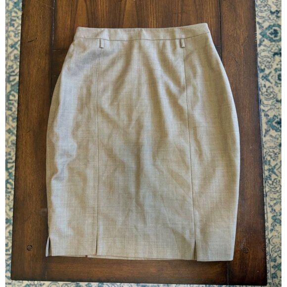 Escada Dresses & Skirts - Escada Vintage Light Brown Knee Length Pencil Skirt New Wool Euro 44 US Large